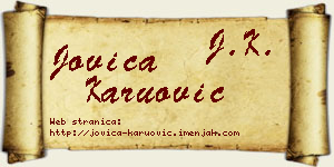 Jovica Karuović vizit kartica